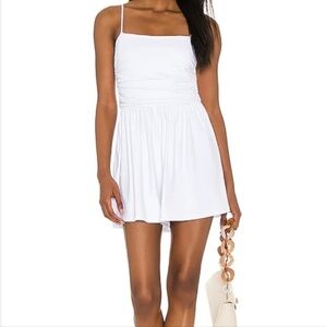 Susana Monaco White String Ruched Romper NWT